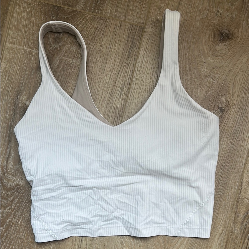 Lululemon Align Ribbed Tank Top | White | Size 6 | Built-In Bra | Nulu Fabric